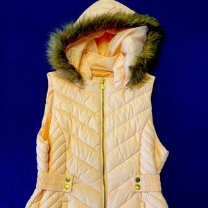 G by Guess Peach Vest with Detachable Hood